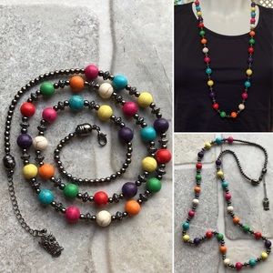 Colorful Necklace Set, Boho Jewelry Set,, Bracelet